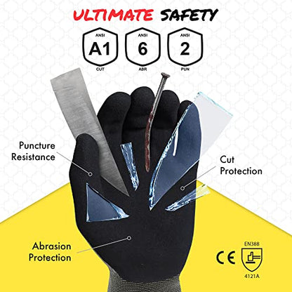 Quest Cut Resistant Work Gloves, ANSI A1, Small, Pack of 3 - size: Small