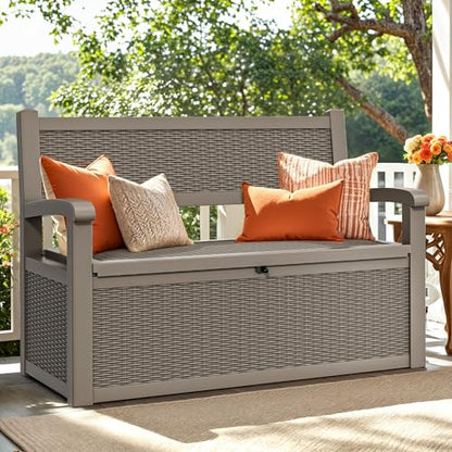 YITAHOME 70 Gallon Deck Bench with Storage - color: Brown, size: 80Gallon