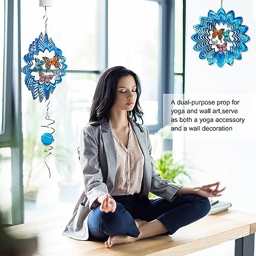 Butterfly Wind Spinner, 12 inch Metal Wind Spinners Outdoor - color: Mandala Butterfly