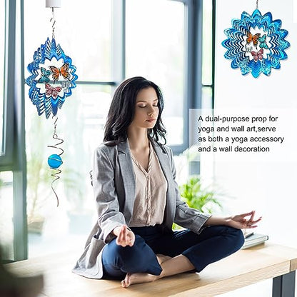 Butterfly Wind Spinner, 12 inch Metal Wind Spinners Outdoor - color: Mandala Butterfly