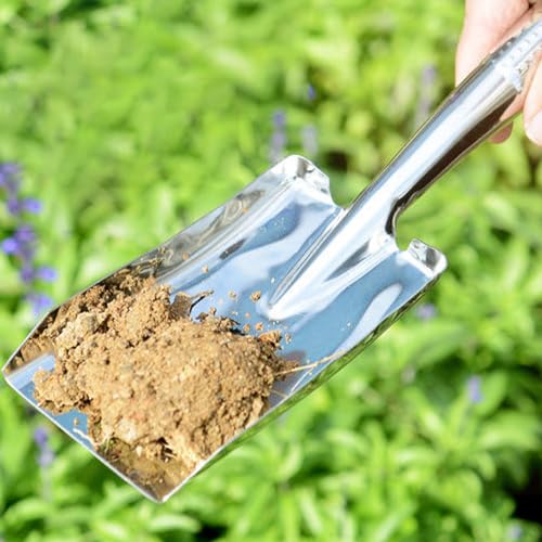 Garden Shovel Hand Trowel, Heavy Duty Stainless Steel Gardening Tools - color: Square shovel