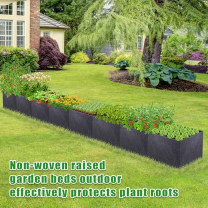 POILKMNI 16x2x1ft Fabric Raised Garden Bed - size: 16x2x1ft Rectangular
