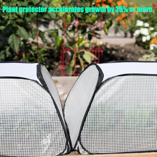 2 Pack Pop Up Garden Row Cover, 45x22x16 for Raised Beds - color: White-2