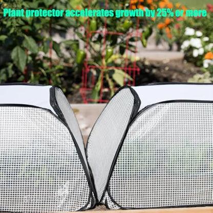 2 Pack Pop Up Garden Row Cover, 45x22x16 for Raised Beds - color: White-2