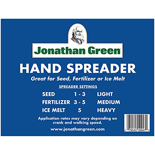 Jonathan Green Hand Broadcast Lawn Spreader - Covers Up to 1,500 Sq Ft