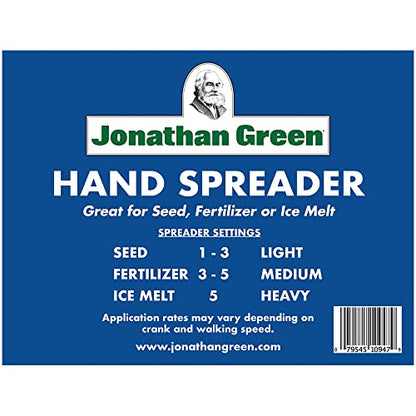 Jonathan Green Hand Broadcast Lawn Spreader - Covers Up to 1,500 Sq Ft