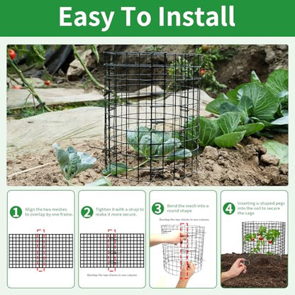 5 Pack Plant Protector from Animals, 24x12 Inches Wire Plant Protector, Plant Cages to Keep Animals Out - size: 5 Pack, 12"x24"