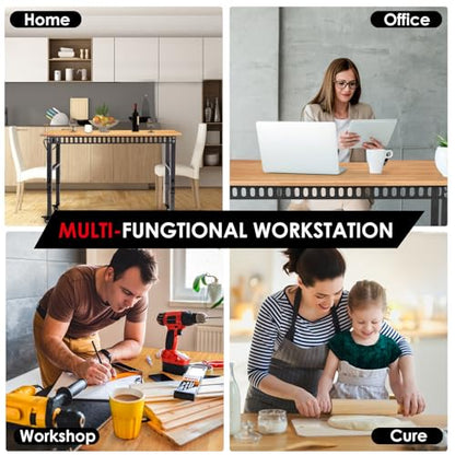 OLBRUS 48" Adjustable Workbench with Power Outlet and Wheels - size: 48"Power Outlets-Wheel
