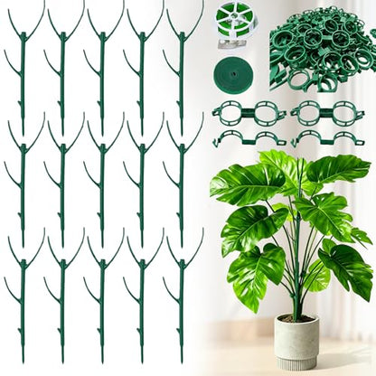 15Pack Adjustable Plant Support Pole,Garden Stakes for Climing Stackable (15)