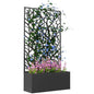 Outsunny Metal Raised Garden Bed with Trellis, Two Big Tree Cut-Outs - style: Two Big Tree Cut-Outs