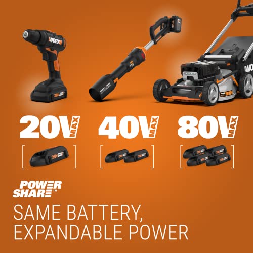 WORX Cordless Chainsaw, 20V 10" 2-in-1 Pole Saw with Auto-Tension, WG323