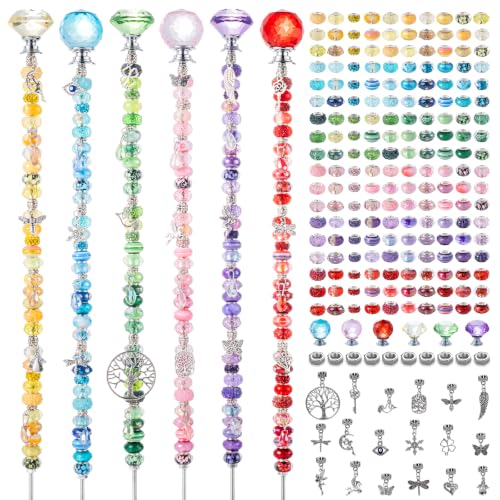 16in Extra Long Beaded Garden Stakes kit, 306Pcs DIY Fairy Wand - color: Multiple Colors