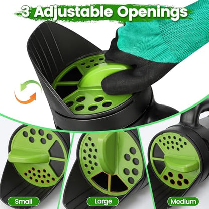 Hand Spreader Shaker, Multiple Adjustable Opening Sizes for All Purpose for Grass Seed, Fertilizer & Earth Food, Snow Salt, Ice and Snow Melt - Up to 80 Oz