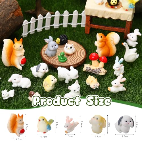 30 Pcs Mini Resin Animals Tiny Forest Animal Figurines to Hide