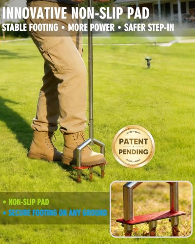 Manual Lawn Aerator - 42 Inch, 304 Stainless Steel Aerator Lawn Tool