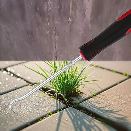4PCS Weed Puller Tool, Manual Garden Weeding Tool with Non-Slip Grip, Metal Crack Weeder for Garden, Pavement Joints and Soil Cleaning(Red) - color: Red