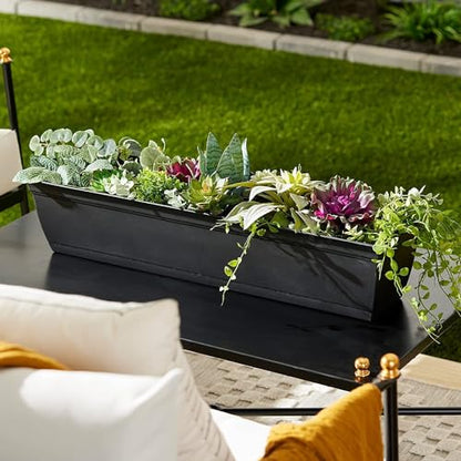 The HC Companies 30" Eclipse Plastic Window Box 7.76"x29.98"x6.57" Plastic Eclipse in Warm Gray Color - color: Warm Gray, size: 30"