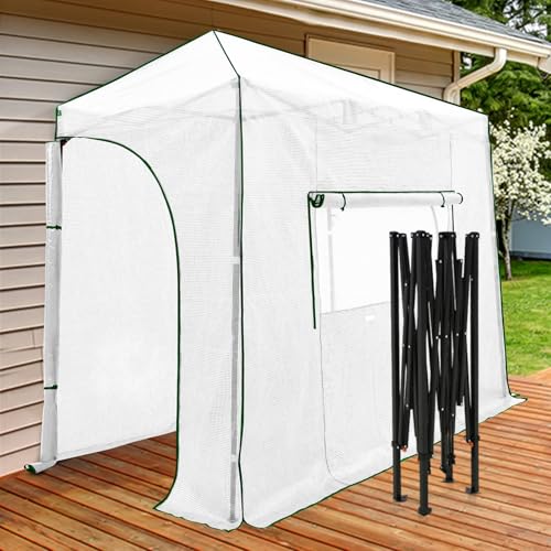 EAGLE PEAK 10x5 Easy Setup Pop Up Greenhouse, Lean-to Design, Clear/White - color: Clear/White, size: 10x5