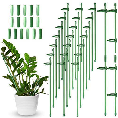 meekoo 30 Pcs 12 Inch Adjustable Plant Support Stakes for Indoor, Green