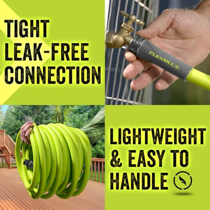 Flexzilla Garden Hose 5/8 in. x 100 ft., Lightweight All-Weather Water Hose, Durable and Flexible, Leak-Free Connections - color: Chartreuse, size: 100ft, style: Standard Grip