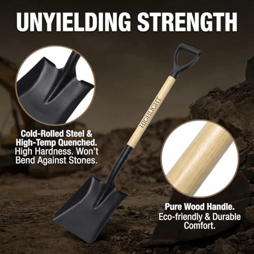 Flat Square Shovel 41 Inch Heavy Duty D Handle Steel Digging Garden Shovel