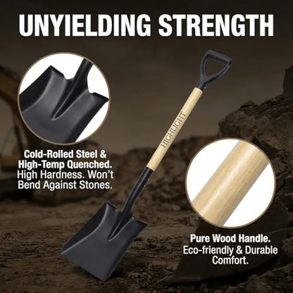 Flat Square Shovel 41 Inch Heavy Duty D Handle Steel Digging Garden Shovel