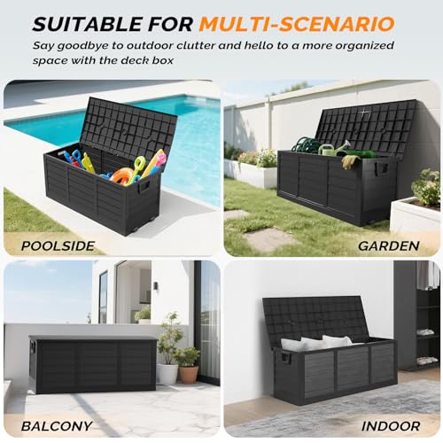 VINGLI 75 Gallon collapsible Outdoor Storage Box - color: Full Black
