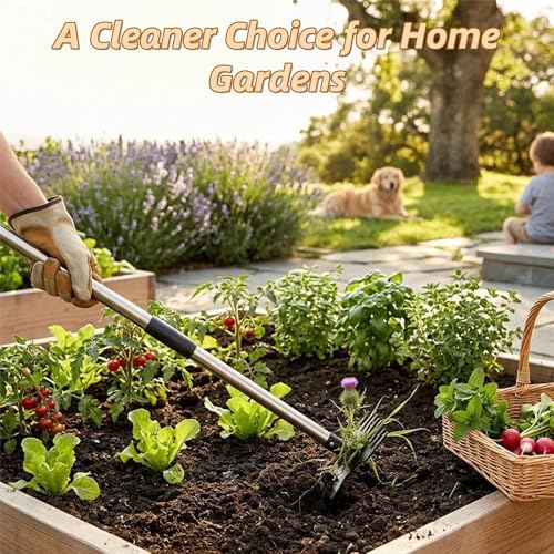 Weed Puller Tool with Long Handle, 2 in 1 Weed Rake and Garden Hoe, Heavy Duty Steel Manual Weeder for Yard, Lawn and Garden, 61 Inch(WP-01)