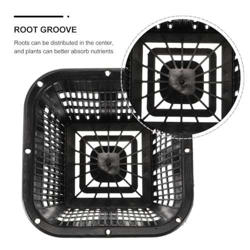 Yardwe Root Control Basin Square Net Pot 5.38 Inch Thickened Plastic Hydroponic Plant Basket for Root Growth and Water Cultivation