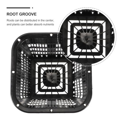 Yardwe Root Control Basin Square Net Pot 5.38 Inch Thickened Plastic Hydroponic Plant Basket for Root Growth and Water Cultivation