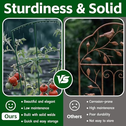 Thealyn 56" Tall Metal Plant Trellis, Climbing Plant Support, 4 Pack, Green - color: Green, size: 56 inch