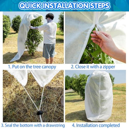 Tree Covers for Winter, Frost Cloths for Outdoor Plants, 7.9×5.9ft - size: 7.9x5.9 Ft 1Pcs