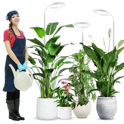 wolezek Grow Lights for Indoor Plants Full Spectrum, 80 LEDs 3 Colors - color: White 3 pack