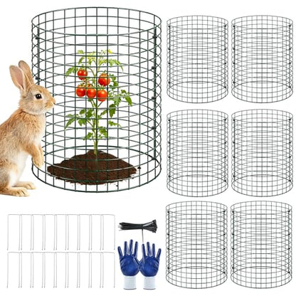 6 Pack Plant Protector from Animals, 12"x12" Metal Chicken Wire Cloche