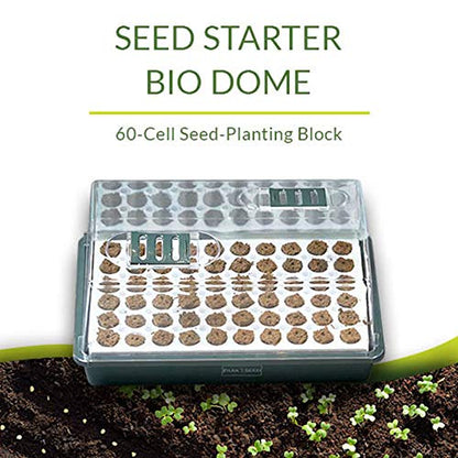 Park Seed Bio Dome Seed Starter Kit with 60 Cell Planting Block, Base Tray, Humidity Dome & 60 Bio Sponges - size: 60 Cell