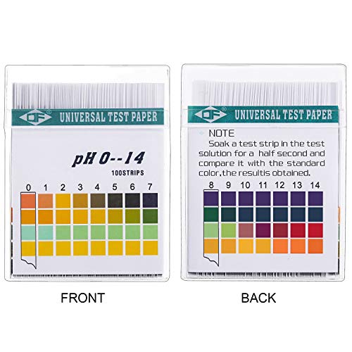 Hicarer 400 Strips Plastic pH Test Strips, Universal pH 0-14