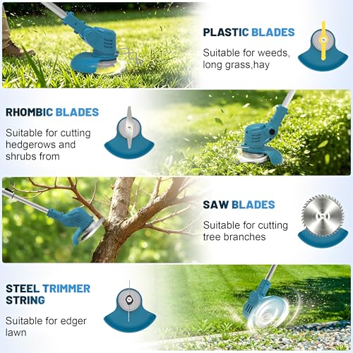 Electric Weed Wacker 21V 2× Battery Powered Eater