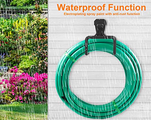 Heavy Duty Hose Hanger Garden Hose Storage Water Hose Holders for Outside - color: 2pcs Black