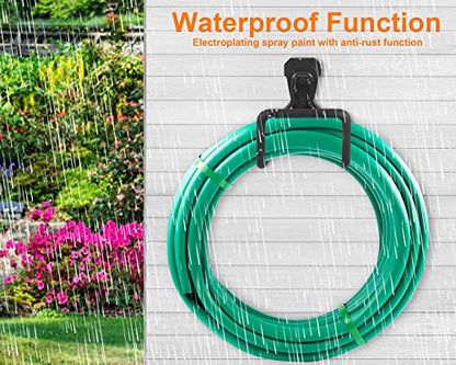 Heavy Duty Hose Hanger Garden Hose Storage Water Hose Holders for Outside - color: 2pcs Black
