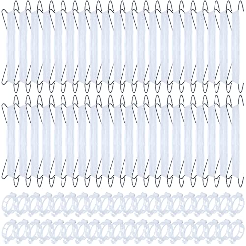 80Pcs Tomato Hooks with String, Support Hooks, Holder & Plant Support Clips with 33.3ft Twine to Prevent Pinching or Falling Off - color: White-80PCS
