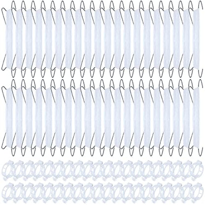80Pcs Tomato Hooks with String, Support Hooks, Holder & Plant Support Clips with 33.3ft Twine to Prevent Pinching or Falling Off - color: White-80PCS