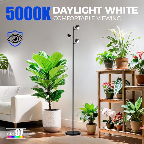 Barrina T1X3 Standing Grow Lights for Indoor Plant, 6FT 30W 5000K High PPFD - size: 30W-6FT-3 Heads