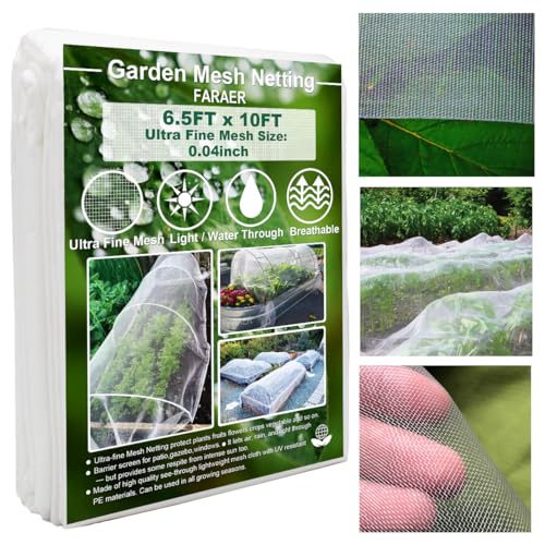 Garden Pest Barrier Netting, Plant Covers 6.5x10Ft Ultra Fine Mesh Net - size: 6.5ftx10ft