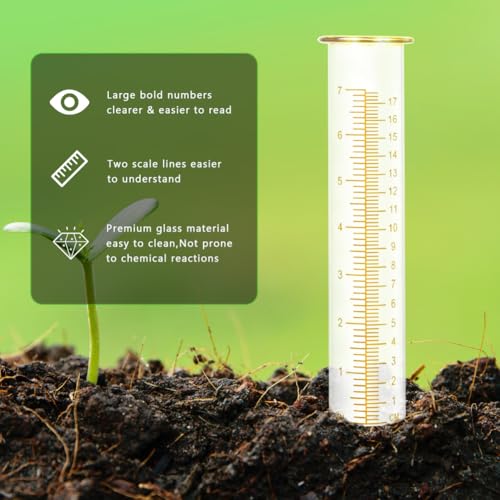 7'' Capacity Rain Gauge Replacement Tube Glass, 2 Pcs - color: Yellow-2 PCS