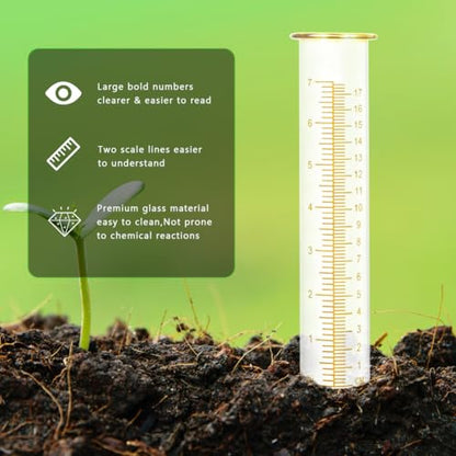 7'' Capacity Rain Gauge Replacement Tube Glass, 2 Pcs - color: Yellow-2 PCS
