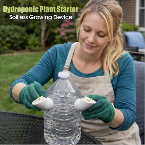 Hydroponic Vegetable Growing Device with Net Cup and Foam Sponge, Soilless Plant Starter for Indoor Garden System, 10 PCS (White) - color: white