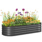 Outsunny 5' x 2' x 1' Galvanized Raised Garden Bed Kit, Dark Gray - color: Dark Gray, size: 5' x 2' x 1'