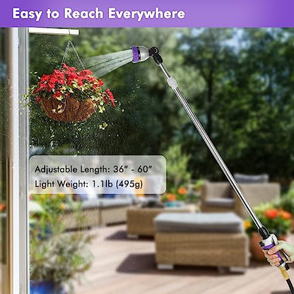 RESTMO Long Telescopic Watering Wand for Garden Hose, 36”-60” Garden Wand - color: Purple