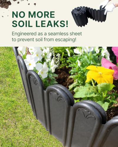 DAIM FlexWall Edge Landscape Edging, Garden Edging, Black, 6" x 16.5 ft