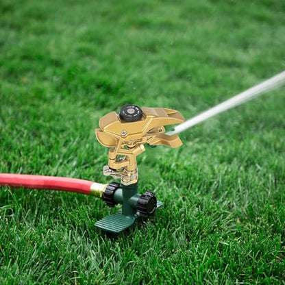 Hourleey 1/2 Inch Zinc Impact Sprinkler, Heavy Duty Lawn Sprinkler Head with Nozzles, Adjustable 0-360 Degree Impulse Watering Sprinklers for Large Coverage Garden Grass Yard Irrigation - size: 1 Pack